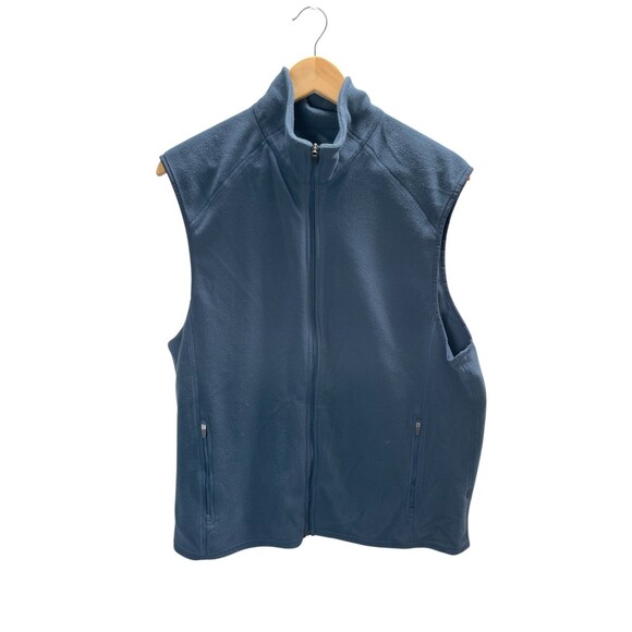 LL Bean Vest Men's Size Medium Blue Zip Up - Picture 1 of 4